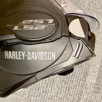 Motorradhelm LS2 schwarz, mit Visier und Mikrofon, Harley Davidson