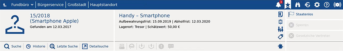 VOIS FUND Bezugsobjekt Oberfläche Screenshot der VOIS FUND Bezugsobjekt Oberfläche